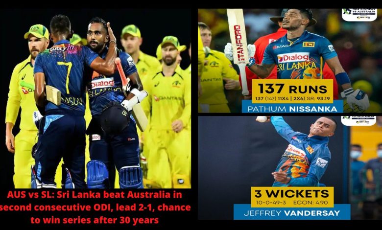 AUS vs SL Sri Lanka beat Australia in second consecutive ODI, lead 2-1, chance to win series after 30 years