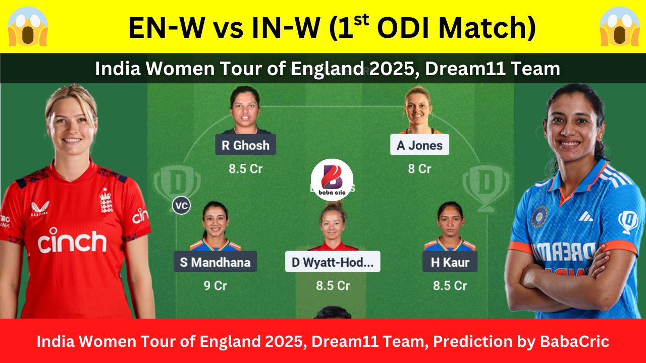 EN-W vs IN-W Dream11 Prediction Today with Playing XI, Pitch Report, Player Stats & Overall Stats